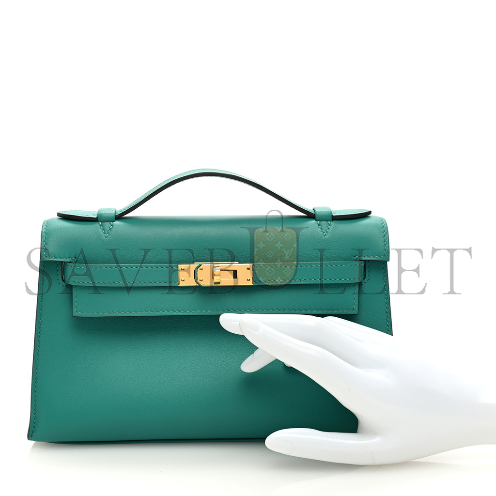 H**mes master swift kelly pochette clutch vert verone (22*14*7cm)